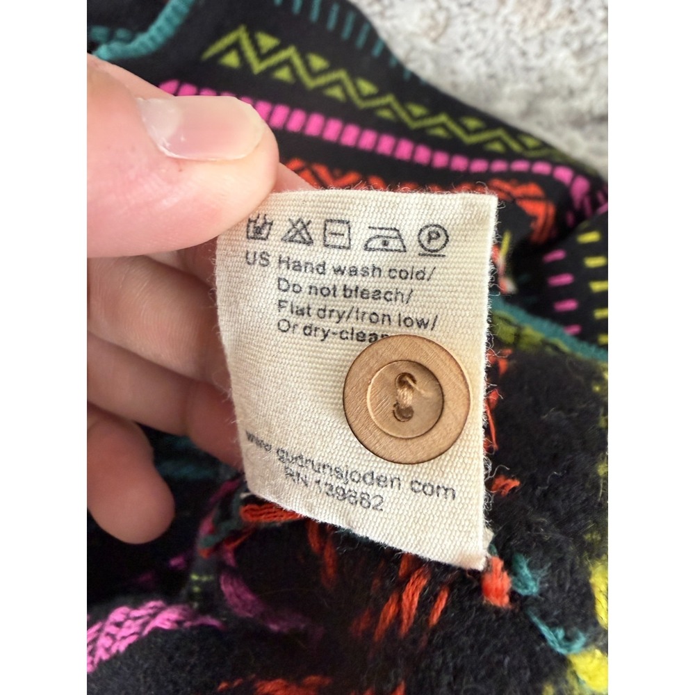 Gudrun Sjoden Size XXL Aztec Wool Hemp Casual Button Cardigan Sweater Colorful - Picture 7 of 8